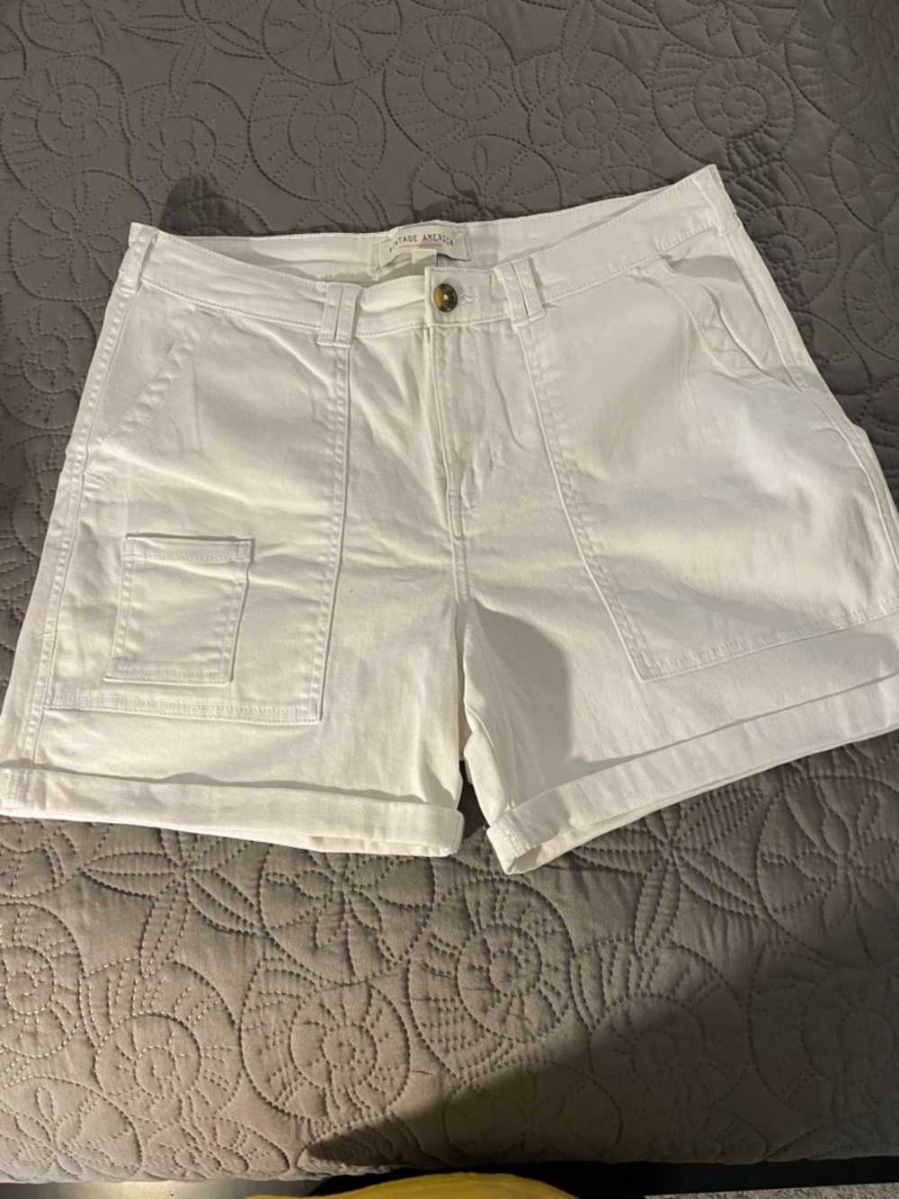 Vintage America White Women's Jean Shorts